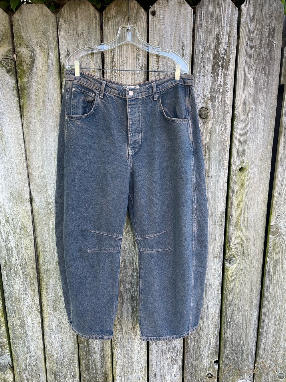 We The Free Lucky You Mid Rise Barrel Jeans Archive Grey Size 32 Women’s - Picture 3 of 16